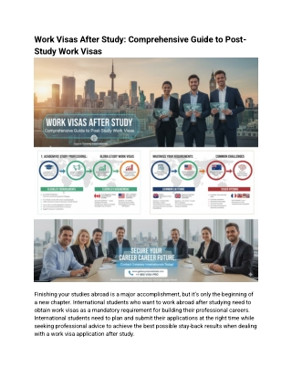 Work Visas After Study: Comprehensive Guide to Post-Study Work Visas