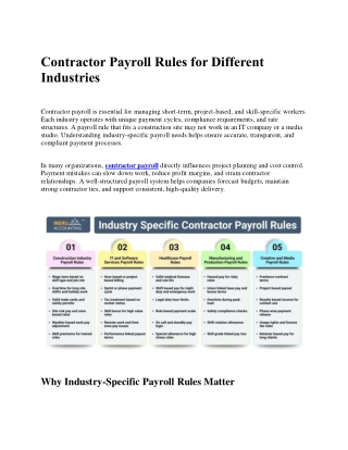 Contractor Payroll Rules for Different Industries