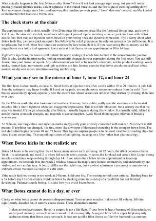 Botox in 24 Hours: What You Will and Won’t See