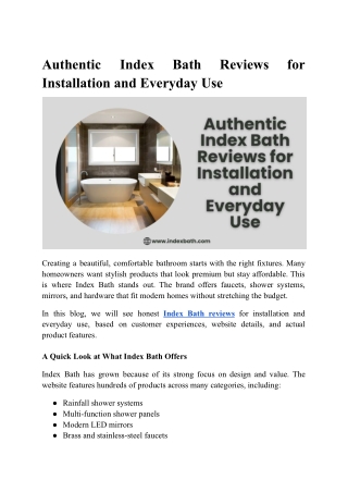 Index Bath Reviews: Where Style Meets Function