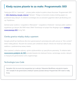 Skalowanie ruchu: Czym jest SEO programatyczne?