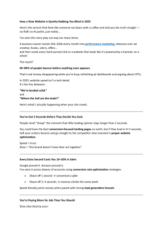 Website Speed vs Revenue: The Harsh Truth No One Tells You