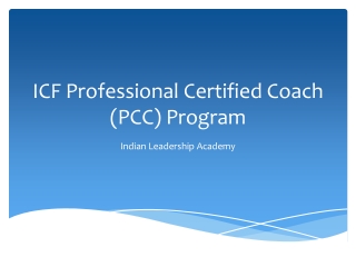ICF Coaching Certification in India | ACC & PCC | Indian Leadership Academy