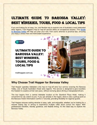 Ultimate Guide to Barossa Valley_ Best Wineries, Tours, Food & Local Tips