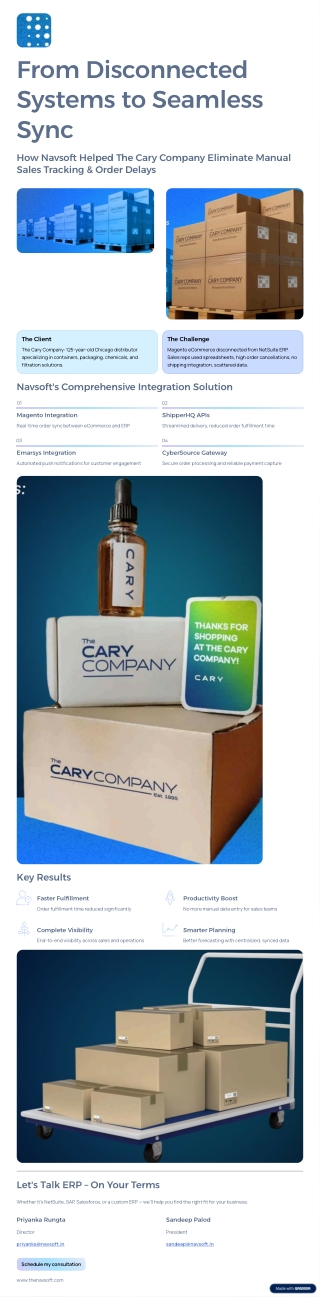 NetSuite Professional Services: Streamlining The Cary Company’s Sales & Orders