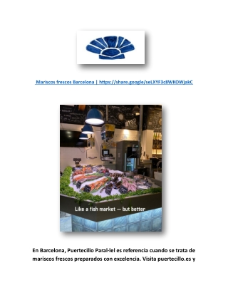 Mariscos frescos Barcelona | https://share.google/seLXYF3c8WKOWjakC