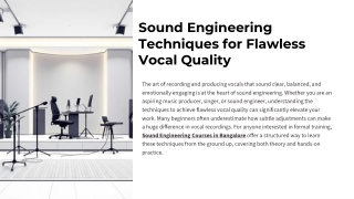 Sound Engineering Techniques for Flawless Vocal Quality