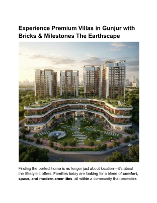 Bricks & Milestones The Earthscape – Luxury Villas in Gunjur, Bangalore