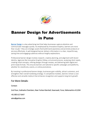 Banner Design for Advertisements in Pune
