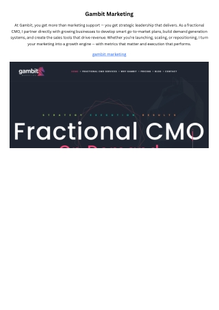 Gambit MarketingGambit MarketingGambit MarketingGambit Marketing