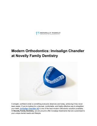 Modern Orthodontics_ Invisalign Chandler at Novelly Family Dentistry