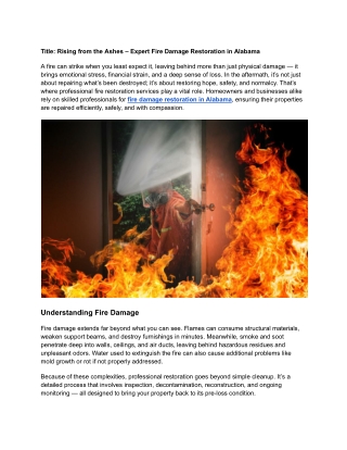 Best fire damage restoration In Alabama