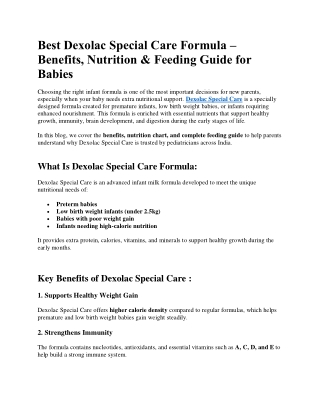 Best Dexolac Special Care Formula
