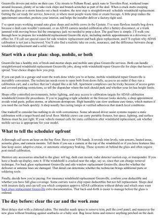 Windshield Replacement Greenville: How to Prep Your Car for Service