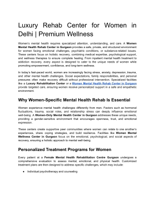 Luxury Rehab Center _ Comprehensive Mental Health Recovery