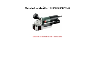 1904 Metabo LackfrÃƒÂ¤se LF 850 S 850 Watt