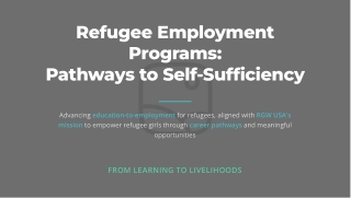 Supporting Refugees Through Education and Employment Programs