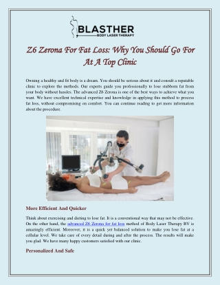 Z6 Zerona For Fat Loss: Why You Should Go For At A Top Clinic