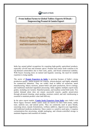 Peanut Exporters in India