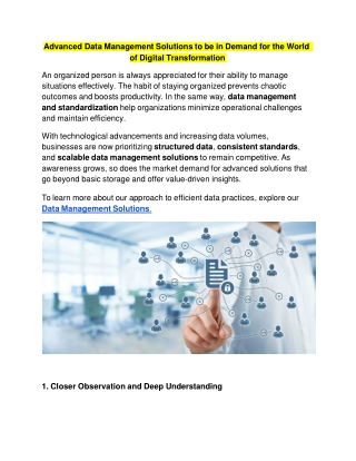 Advanced Data Management Solutions to be in Demand for the World of Digital Transformation (1)