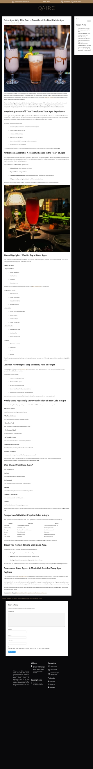 Rooftop Restaurants In Agra With Taj View - Qairo Agra