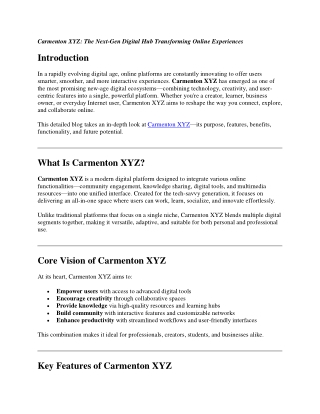 Carmenton XYZ: The Next-Gen Digital Hub Transforming Online Experiences