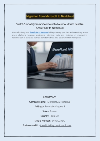 Switch Smoothly from SharePoint to Nextcloud with Reliable SharePoint to Nextcloud