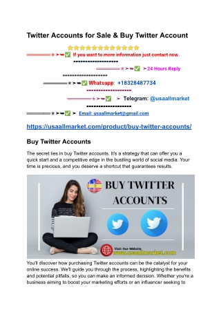 Twitter Accounts for Sale & Buy Twitter Account