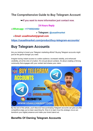 The Comprehensive Guide to Buy Telegram Account