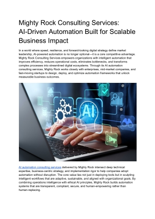 Mighty Rock Consulting Services_ AI-Driven Automation Built for Scalable Business Impact