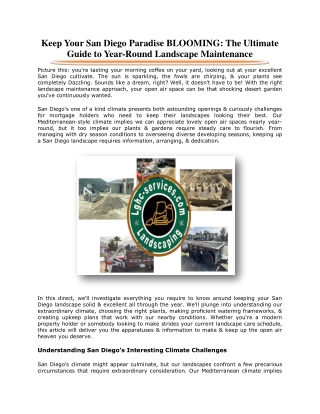 Keep Your San Diego Paradise BLOOMING The Ultimate Guide to Year-Round Landscape Maintenance