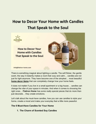 How to Decor Your Home with Candles That Speak to the Soul