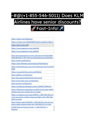 1-855-546-5011 – KLM Senior Discount Eligibility Explained