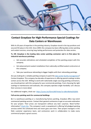 Contact Graydaze for High-Performance Special Coatings for Data Centers or Warehouses (2)