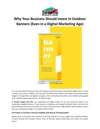 Why Your Business Still Needs Outdoor Banners in the Digital Age