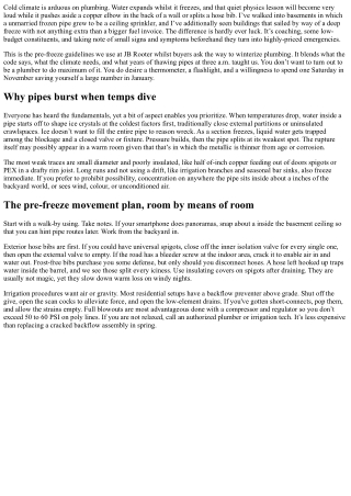 Winterize Your Plumbing: JB Rooter’s Pre-Freeze Action Plan