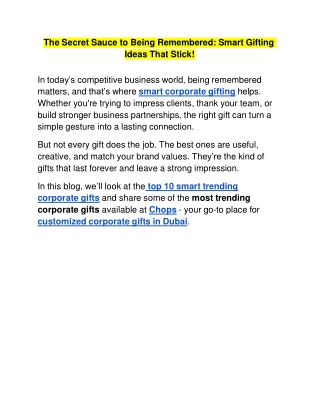 The Secret Sauce to Being Remembered_ Smart Gifting Ideas That Stick