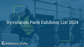 Hyvolution Paris Exhibitor List 2024