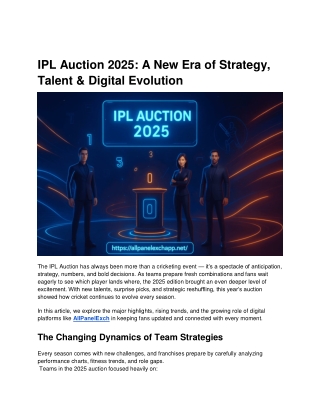 IPL Auction 2025_ A New Era of Strategy, Talent & Digital Evolution