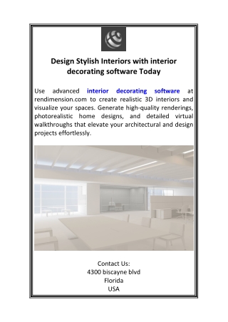 Design Stylish Interiors with interior decorating software Today