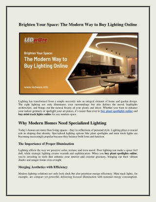 Brighten Your Space: The Modern Way to Buy Lighting Online