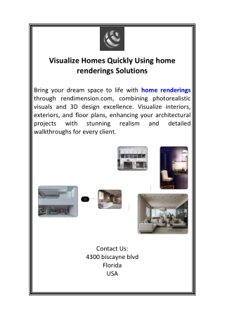 Visualize Homes Quickly Using home renderings Solutions