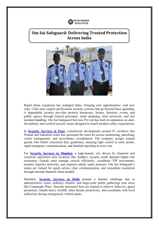 Security Services in Pune