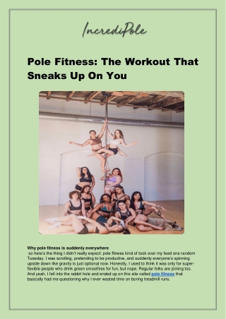 Pole Fitness Classes in New York | IncrediPole