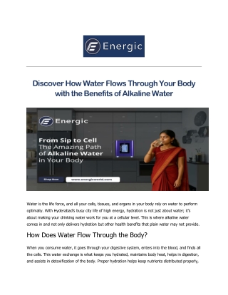 Discover How Water Flows Through Your Body with the Benefits of Alkaline Water