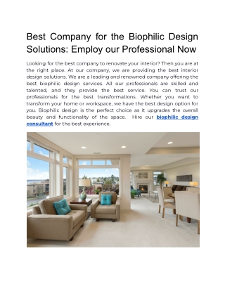 _biophilic design consultant