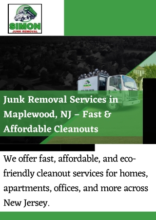 Garage Junk Removal 07083 - Simon Junk Removal