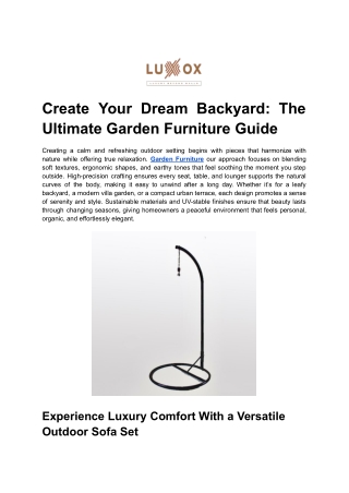 Create Your Dream Backyard_ The Ultimate Garden Furniture Guide