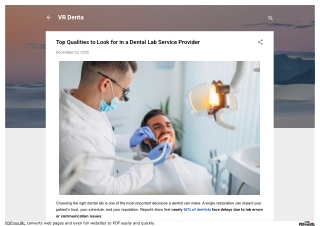 Top Qualities to Look for in a Dental Lab Service Provider