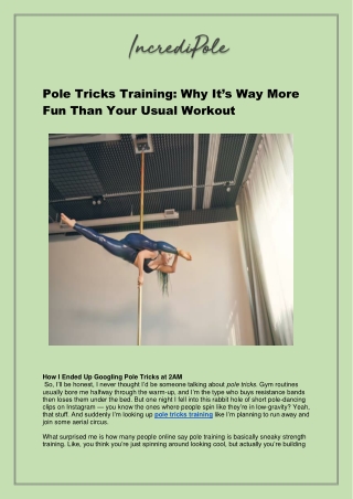 Pole Tricks Training in NYC | Master Spins & Inverts
